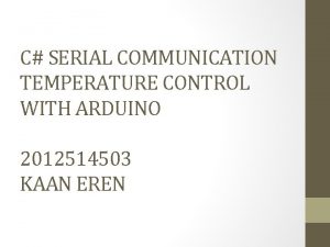 C# arduino serial communication