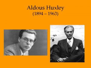 Aldous Huxley 1894 1963 Background Charles Darwin 19