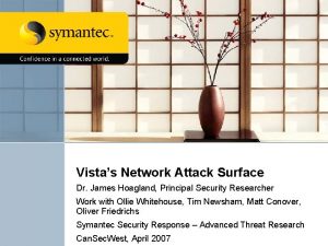 Vistas Network Attack Surface Dr James Hoagland Principal