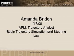 Amanda Briden 11708 APM Trajectory Analyst Basic Trajectory
