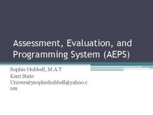 Aeps assessment example