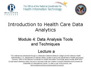 Introduction to healthcare data analytics