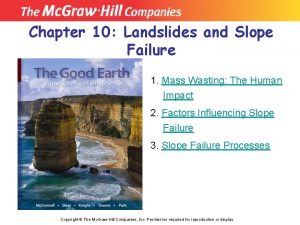 Chapter 10 Landslides and Slope Failure 1 Mass