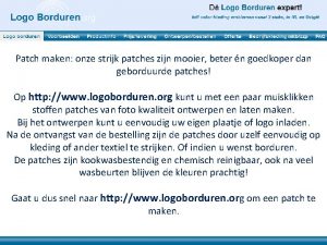 Patch laten maken per stuk