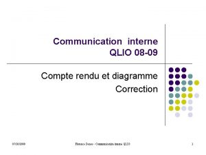 Communication interne QLIO 08 09 Compte rendu et