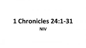 1 chronicles 24 lesson