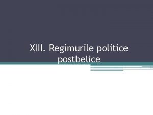 Regimuri politice postbelice