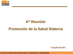 4 ta Reunin Promocin de la Salud Materna