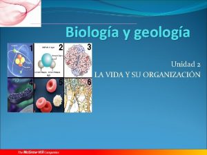 Biologa y geologa Unidad 2 LA VIDA Y