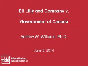 Eli Lilly and Company v Government of Canada