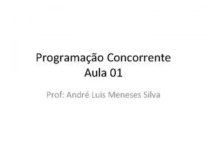 Programao Concorrente Aula 01 Prof Andr Luis Meneses