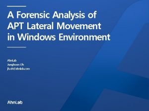 Apt lateral movement