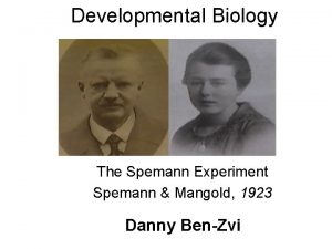 Spemann and mangold experiment notes
