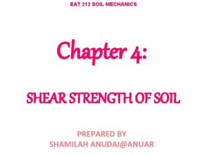 Shear strength in soil mechanics
