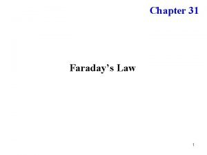 Chapter 31 Faradays Law 1 Amperes law n