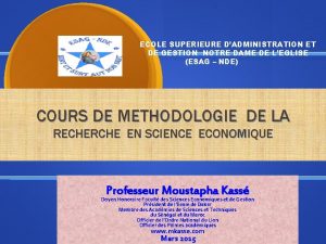 ECOLE SUPERIEURE DADMINISTRATION ET DE GESTION NOTRE DAME