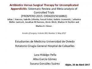 Antibiotics Versus Surgical Therapy for Uncomplicated Appendicitis Sistematic