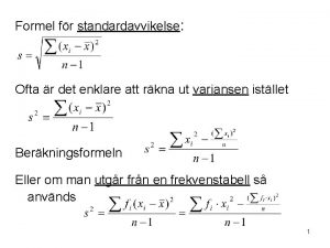 Standardavvikelse formel