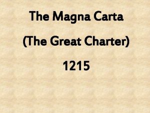 Great charter 1215