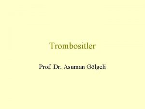 Trombositler Prof Dr Asuman Glgeli Trombositler Kk hcre