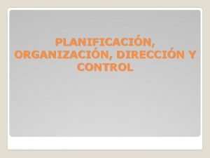 Planificacin