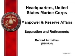 Marine corps manpower