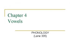 Classification of vowels