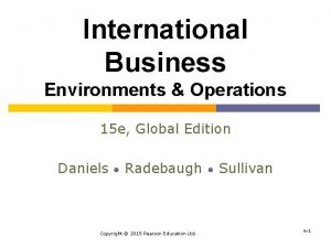 International Business Environments Operations 15 e Global Edition