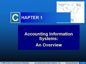 C HAPTER 1 Accounting Information Systems An Overview