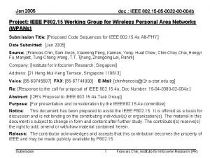 Jan 2005 doc IEEE 802 15 05 0032