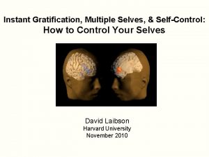 Instant Gratification Multiple Selves SelfControl How to Control