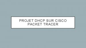 Packet tracer dhcp