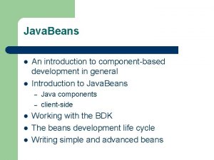 Introduction to java beans
