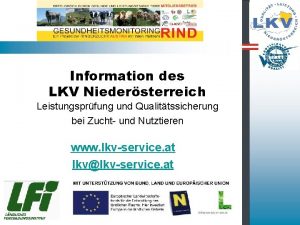 Information des LKV Niedersterreich Leistungsprfung und Qualittssicherung bei