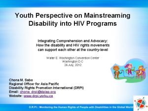 Youth Perspective on Mainstreaming Disability into HIV Programs