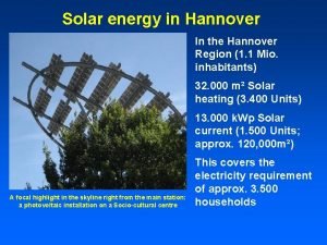 Solar energy in Hannover In the Hannover Region