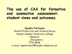The use of CAA formative and summative assessment