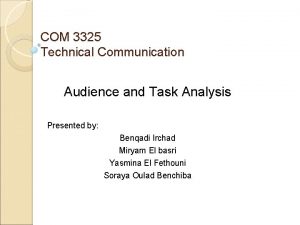 Audience analysis in technical communication