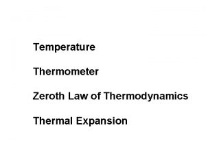 Thermometer and thermal expansion