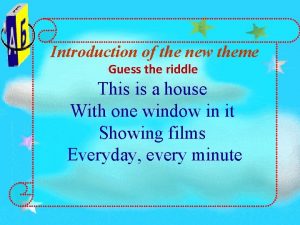 Introduction for riddles