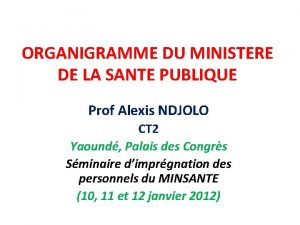 Organigramme du ministère de la santé du mali