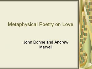 What is metaphysical poetry