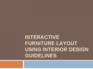 Furniture layout guidelines