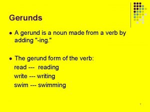 Gerund as subject examples