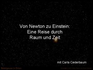 Von Newton zu Einstein Eine Reise durch Raum