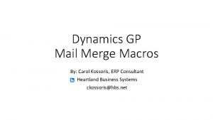 Mail merge form