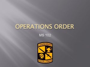 Operations order format