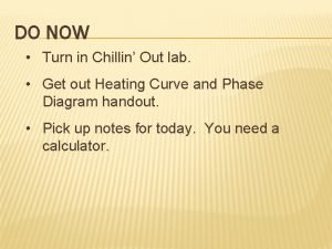 DO NOW Turn in Chillin Out lab Get