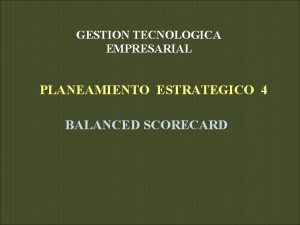 Plantilla balance score card
