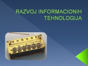 Razvoj informacionih tehnologija